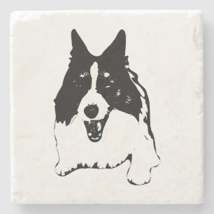 Table Smiles, Corgi Study Stone Coaster