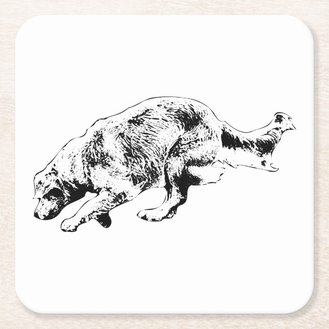 Table Sprint: Golden Snapshot Square Paper Coaster (Front)