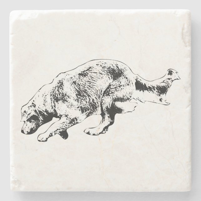 Table Sprint: Golden Snapshot Stone Coaster (Front)