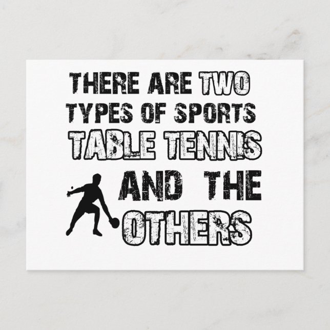 Table Tenins designs for lovers of the sport Postcard (Front)