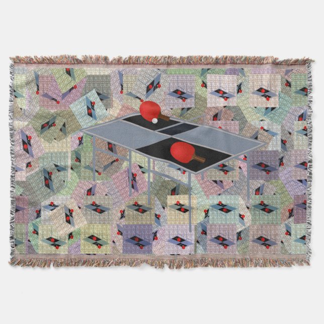 Table Tennis Abstract Art Design, Throw Blanket (Front)