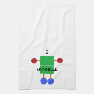 Table Tennis Cartoon Tea Towel