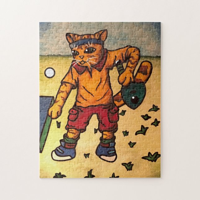 Table Tennis Cat Jigsaw Puzzle (Vertical)