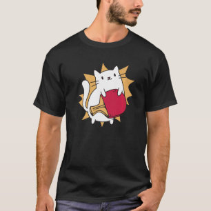 Table Tennis Cat Sport Games Ping Pong Paddle T-Shirt