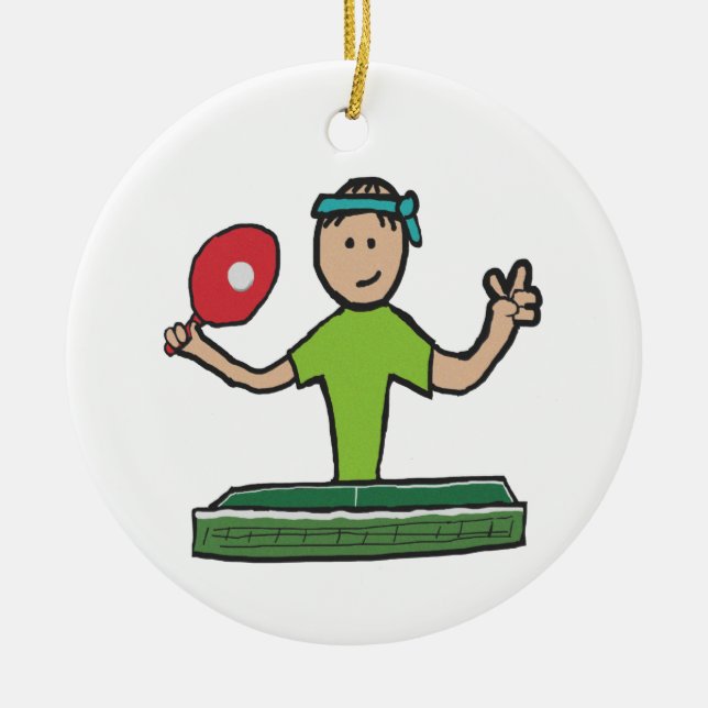 Table Tennis Ceramic Ornament (Front)