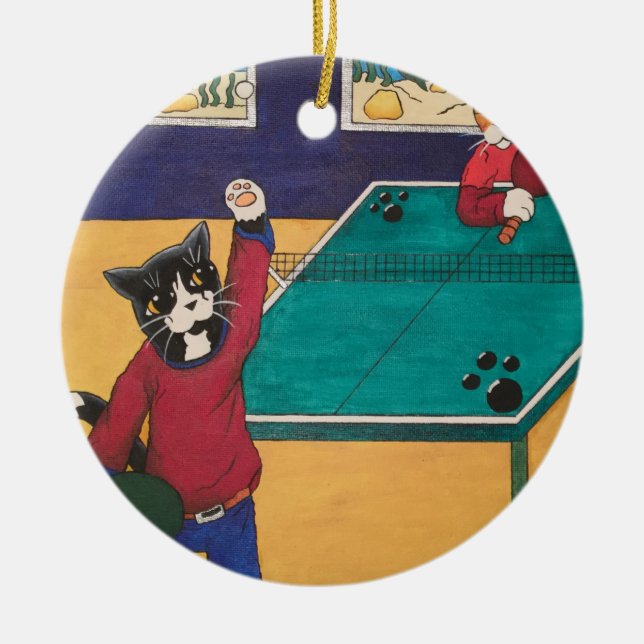 Table Tennis Ceramic Ornament (Front)