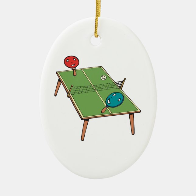 Table Tennis Ceramic Tree Decoration (Front)