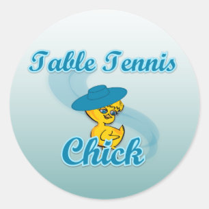 Table Tennis Chick #3 Classic Round Sticker