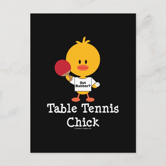 Table Tennis Chick Postcard (Front)