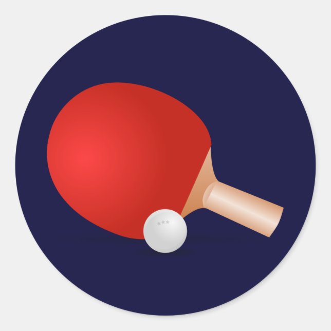 Table Tennis Classic Round Sticker (Front)