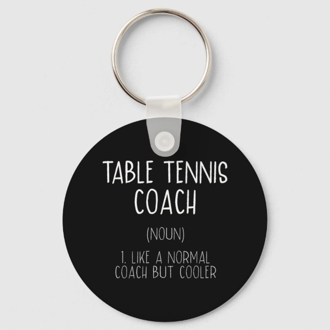 Table Tennis Coach Definition Fun Ping Pong Humour Key Ring (Front)