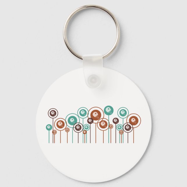 Table Tennis Daisies Key Ring (Front)