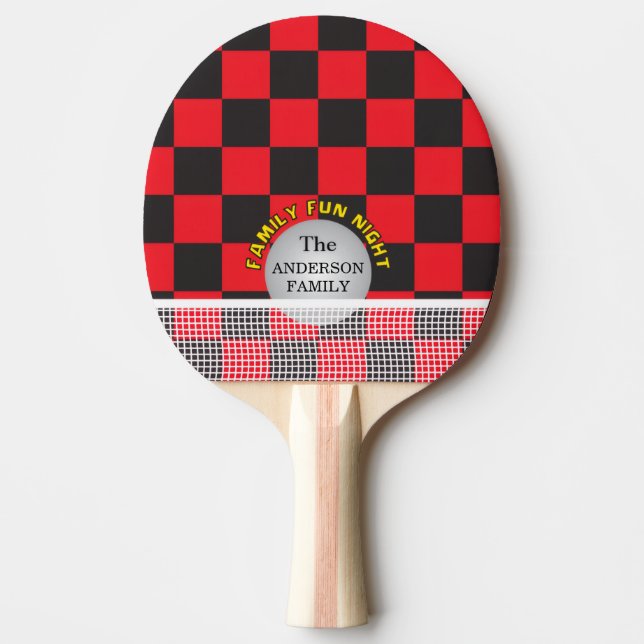 Table Tennis, Family Games, Checkerboard Ping Pong Paddle (Front)