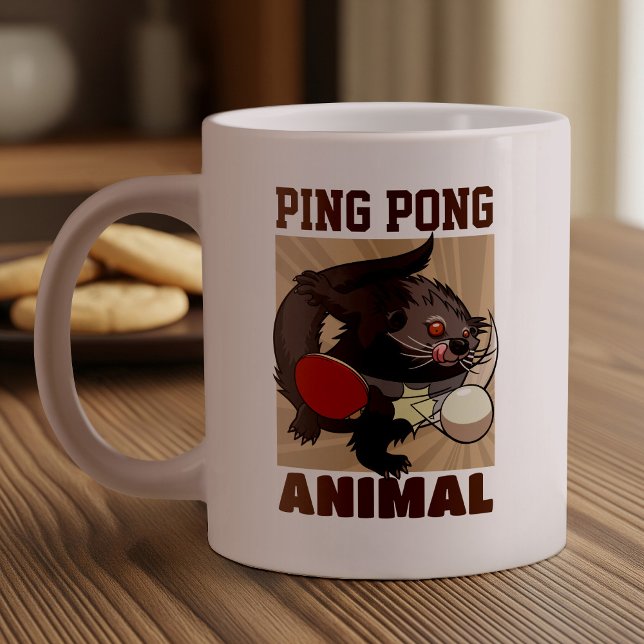 Table Tennis Funny Ping Pong Binturong Bearcat  Large Coffee Mug (Creator Uploaded)