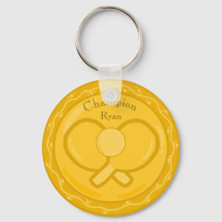 Table Tennis Golden Award Medal Key Ring