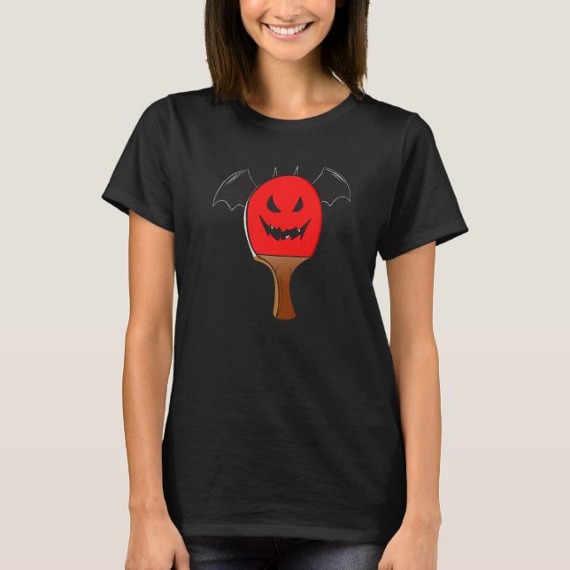 Table Tennis Halloween Bat Wings Halloween Costume T-Shirt (Front)