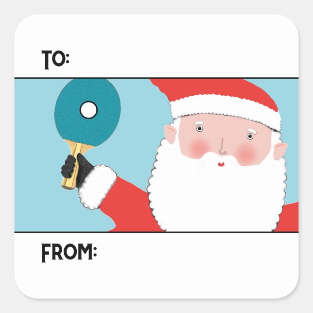 Table Tennis Holiday Gift Tags (Front)