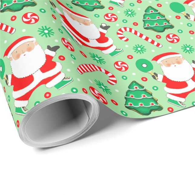 Table Tennis Holiday Gift Wrapping Paper (Roll Corner)