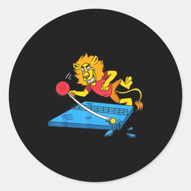 Table Tennis Lion Ng Ng Lion Outfit Table Tennis  Classic Round Sticker (Front)