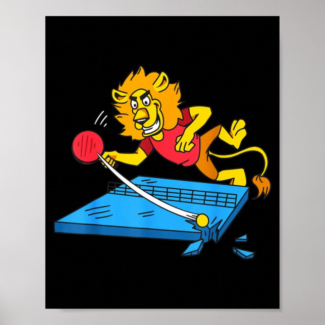 Table Tennis Lion Ng Ng Lion Outfit Table Tennis  Poster (Front)