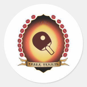 Table Tennis Mandorla Classic Round Sticker