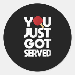 Table Tennis Men Butterfly Ping Pong Classic Round Sticker