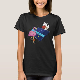 Table Tennis Outfit Ladies Cat Flamingo Table Tenn T-Shirt