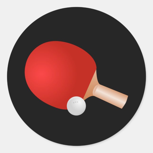 Table Tennis paddle and ball Classic Round Sticker (Front)