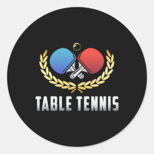 Table Tennis Paddle Ping Pong Player Funny Gift Classic Round Sticker