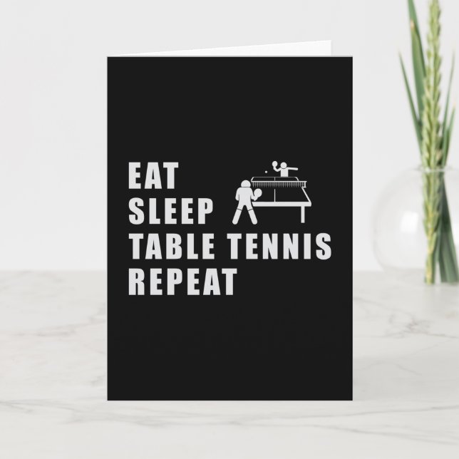 Table Tennis Paddle Ping Pong Repeat Funny Gift Card (Front)