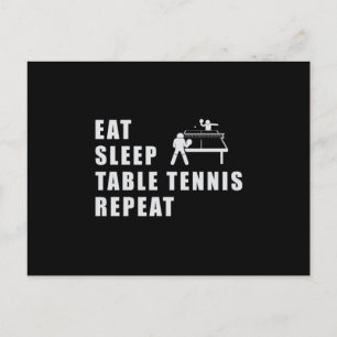 Table Tennis Paddle Ping Pong Repeat Funny Gift Postcard