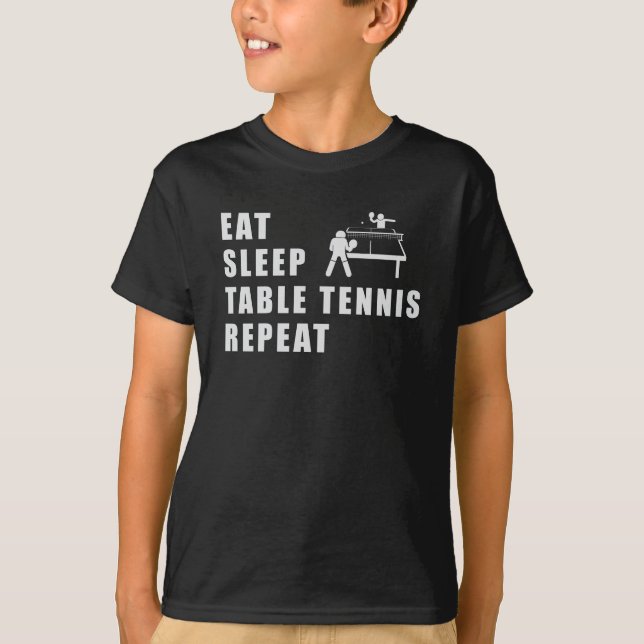 Table Tennis Paddle Ping Pong Repeat Funny Gift T-Shirt (Front)