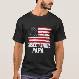 Table Tennis Papa American Flag Father's Day Men's T-Shirt