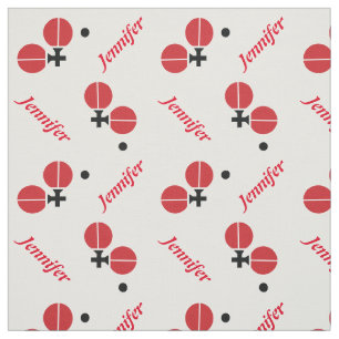Table tennis ping-pong and your name personalised fabric