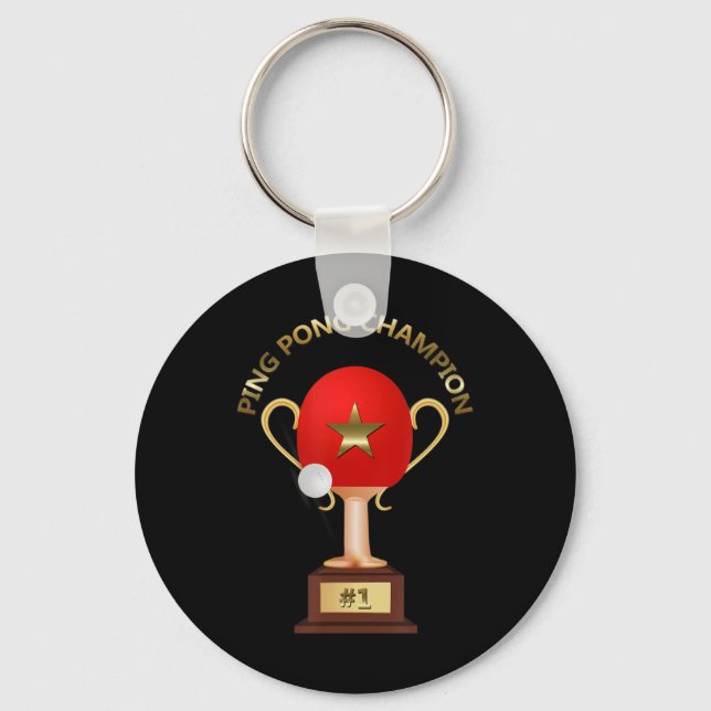Table Tennis Ping Pong Champion Trophy  Key Ring (Front)