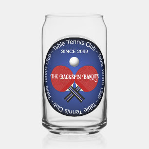 Table Tennis Ping Pong Drinkware Set Beer  Can Glass