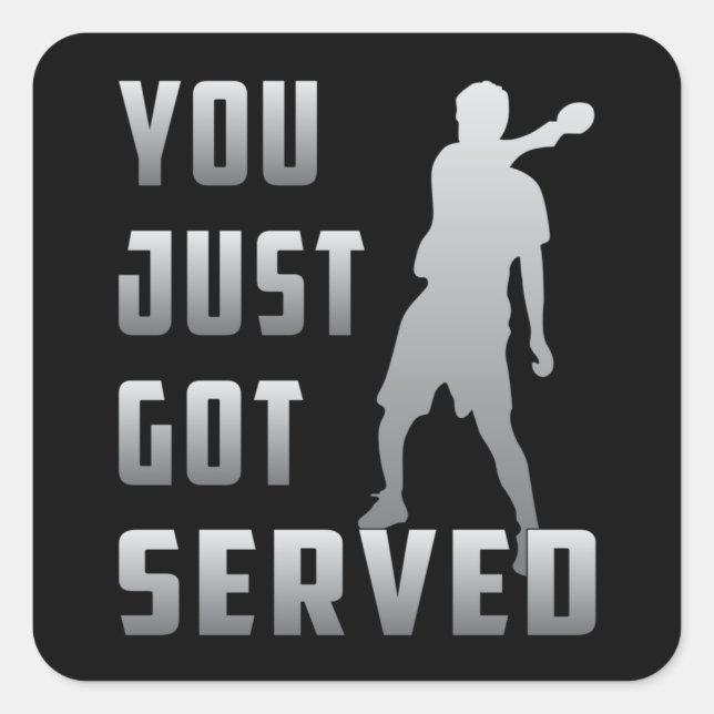 Table Tennis Ping Pong Paddle Player Funny Gift Square Sticker (Front)