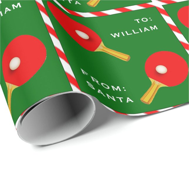 Table Tennis Ping-Pong Player Gift Wrapping Paper (Roll Corner)