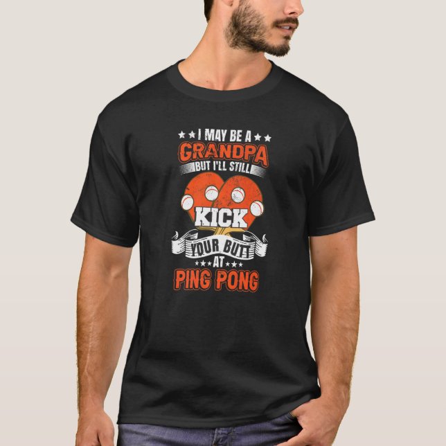 Table Tennis Ping Pong Player Grandpa Premium T-Shirt (Front)