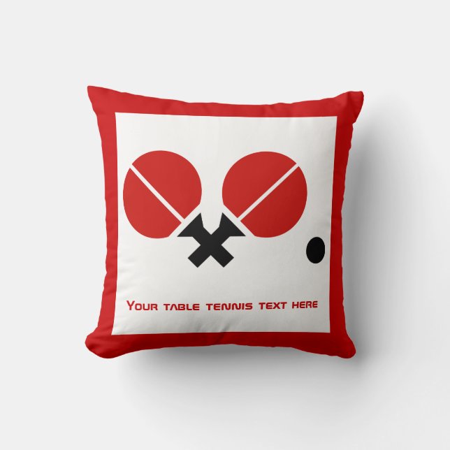 Table tennis ping-pong rackets and ball black, red cushion (Front)