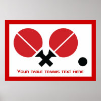 Table tennis ping-pong rackets and ball black, red