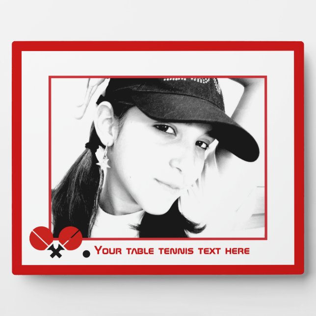 Table tennis ping-pong rackets and ball photo plaque (Front)