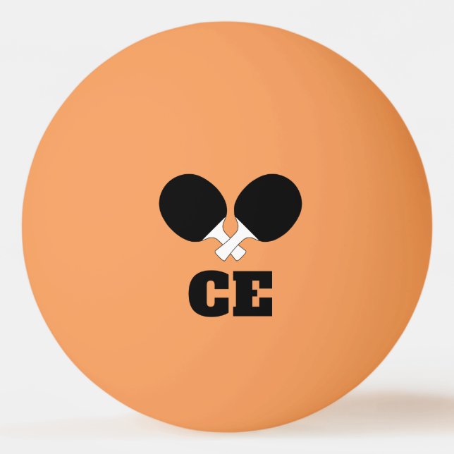 Table Tennis Ping Pong Theme Monogrammed Name Ping Ball (Front)