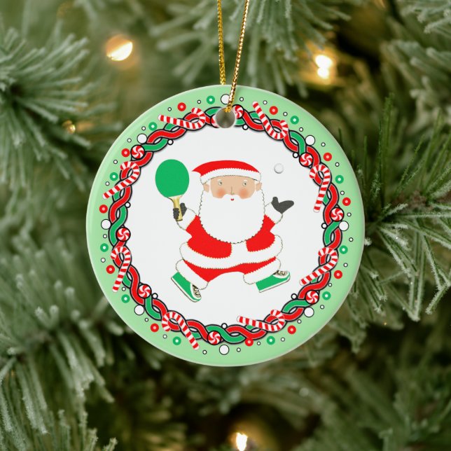 Table Tennis Player Ceramic Ornament (Tree)