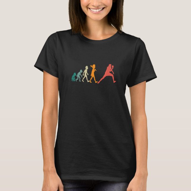 Table Tennis Player Human Evolution Ping Pong Retr T-Shirt (Front)