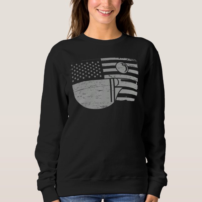 Table tennis player  USA flag  table tennis Sweatshirt (Front)