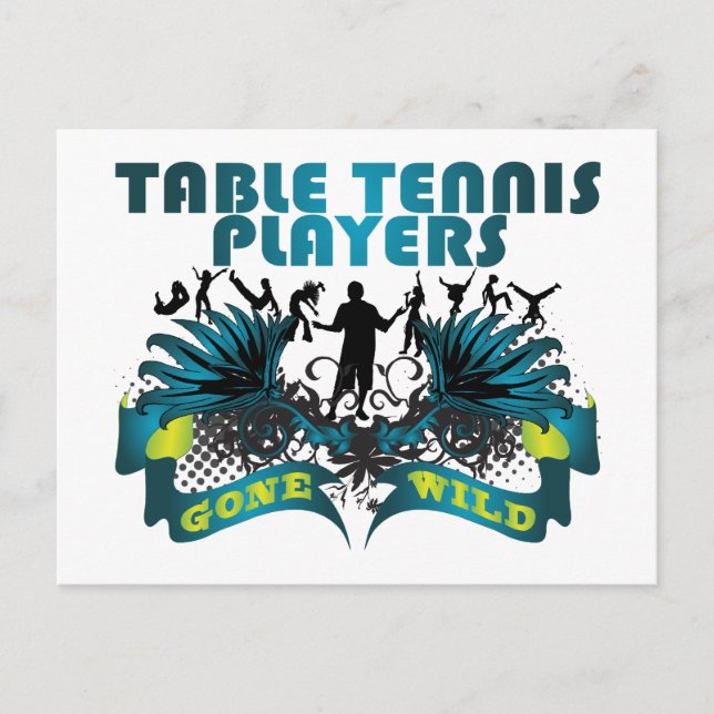 Table Tennis Players Gone Wild Postcard (Front)