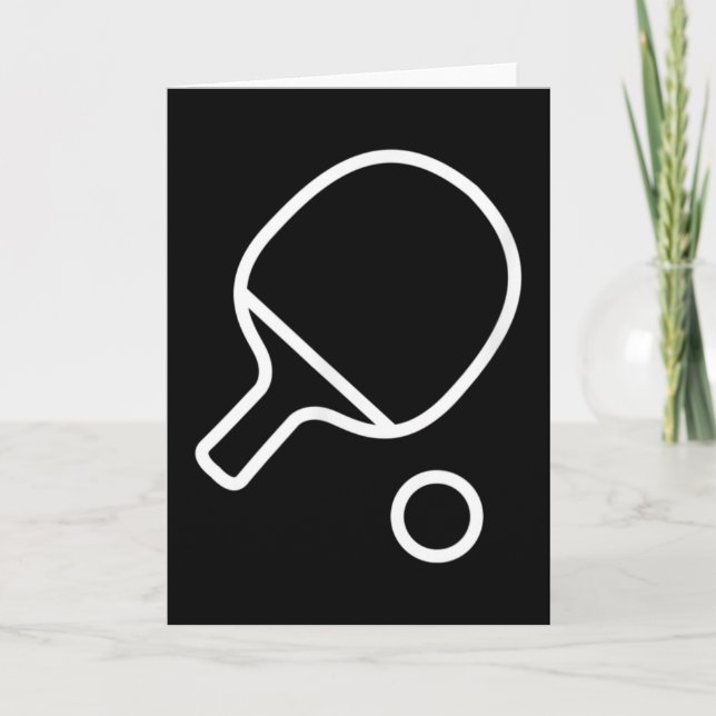 Table Tennis Racket And Ball Retro Ping Pong Card (Front)