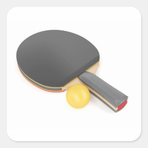 Table tennis racket and ball square sticker