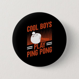Table Tennis Sport Cool Boys Play Ping Pong 6 Cm Round Badge
